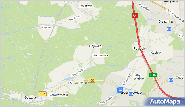 mapa Rachowice, Rachowice na mapie Targeo