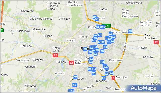 mapa Radomia, Radom na mapie Targeo