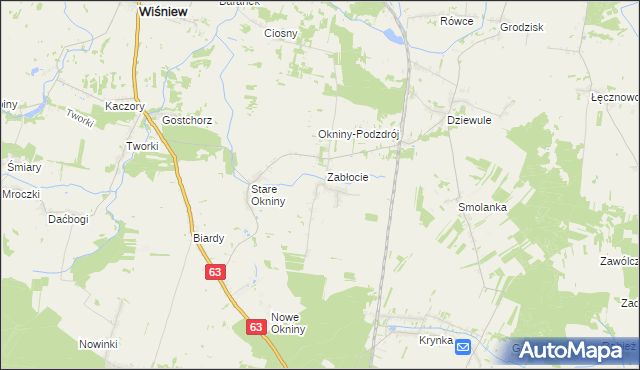 mapa Radomyśl gmina Wiśniew, Radomyśl gmina Wiśniew na mapie Targeo