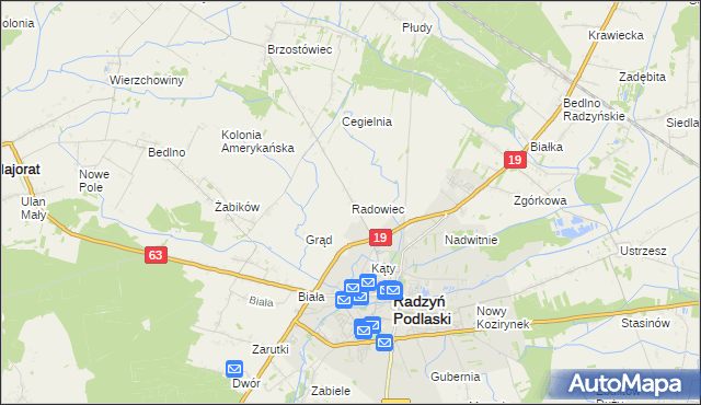 mapa Radowiec, Radowiec na mapie Targeo