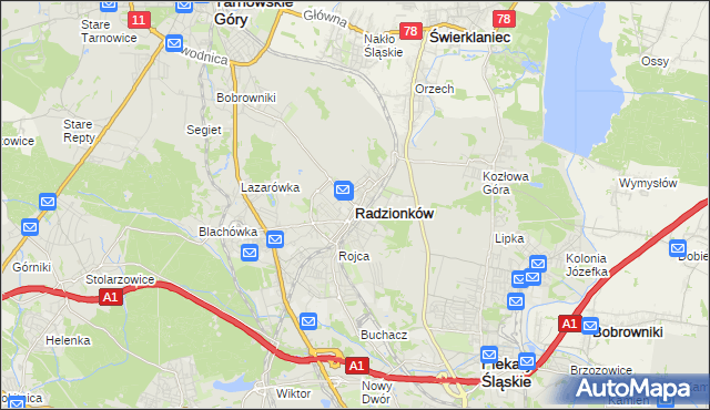mapa Radzionków, Radzionków na mapie Targeo