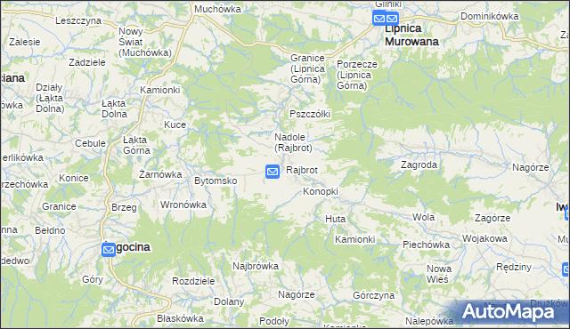 mapa Rajbrot, Rajbrot na mapie Targeo