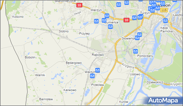 mapa Rajkowo, Rajkowo na mapie Targeo