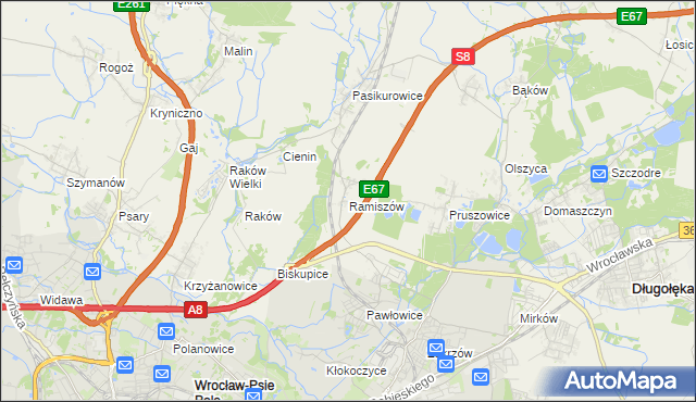 mapa Ramiszów, Ramiszów na mapie Targeo