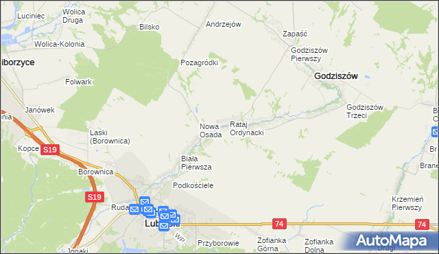 mapa Rataj Poduchowny, Rataj Poduchowny na mapie Targeo