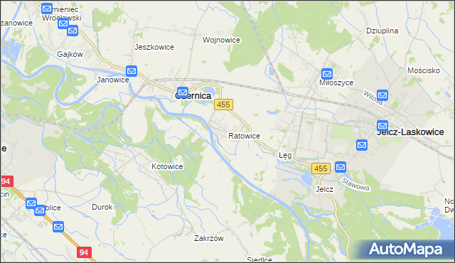 mapa Ratowice gmina Czernica, Ratowice gmina Czernica na mapie Targeo