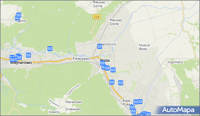 mapa Reda, Reda na mapie Targeo