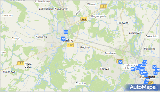 mapa Redlino, Redlino na mapie Targeo