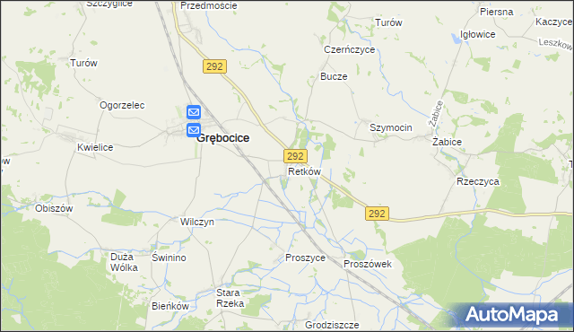 mapa Retków gmina Grębocice, Retków gmina Grębocice na mapie Targeo