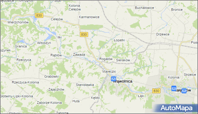 mapa Rogalów gmina Wąwolnica, Rogalów gmina Wąwolnica na mapie Targeo
