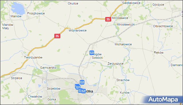 mapa Rogów Sobócki, Rogów Sobócki na mapie Targeo