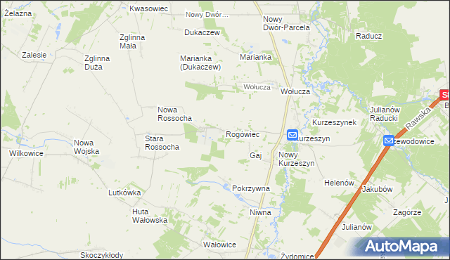 mapa Rogówiec, Rogówiec na mapie Targeo