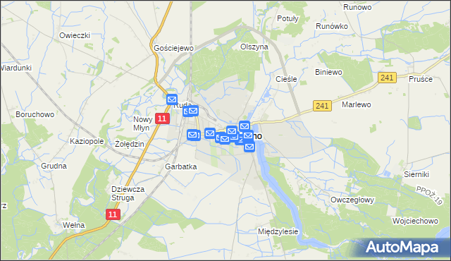 mapa Rogoźno powiat obornicki, Rogoźno powiat obornicki na mapie Targeo