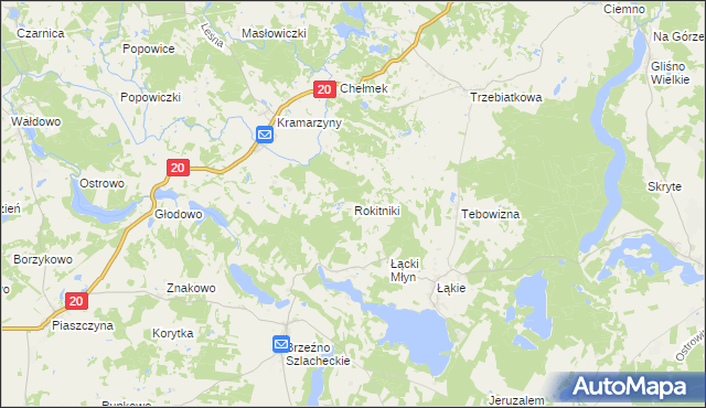 mapa Rokitniki, Rokitniki na mapie Targeo