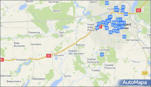 mapa Rokocin, Rokocin na mapie Targeo
