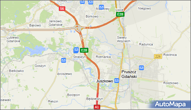 mapa Rotmanka, Rotmanka na mapie Targeo