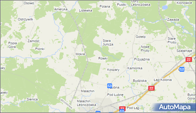 mapa Rówki, Rówki na mapie Targeo