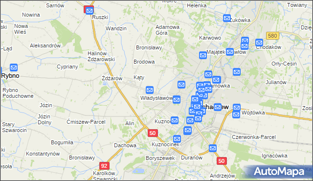 mapa Rozlazłów, Rozlazłów na mapie Targeo