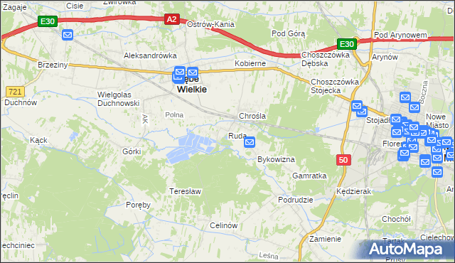 mapa Ruda gmina Dębe Wielkie, Ruda gmina Dębe Wielkie na mapie Targeo
