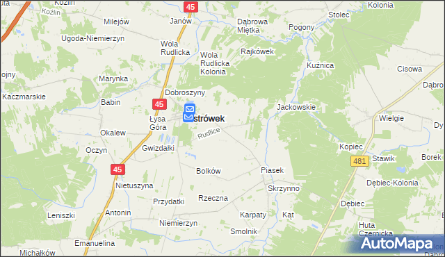 mapa Rudlice, Rudlice na mapie Targeo