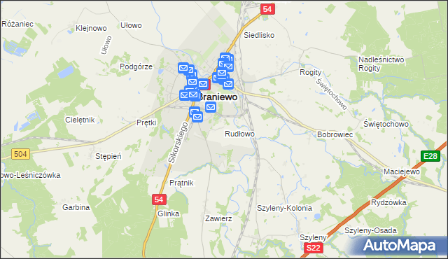 mapa Rudłowo, Rudłowo na mapie Targeo