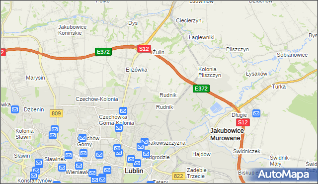mapa Rudnik gmina Wólka, Rudnik gmina Wólka na mapie Targeo