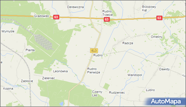 mapa Rudno gmina Milanów, Rudno gmina Milanów na mapie Targeo