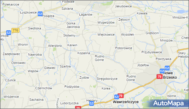 mapa Rudno Górne, Rudno Górne na mapie Targeo