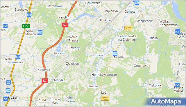 mapa Runów, Runów na mapie Targeo