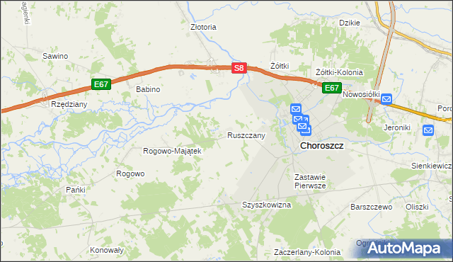 mapa Ruszczany, Ruszczany na mapie Targeo