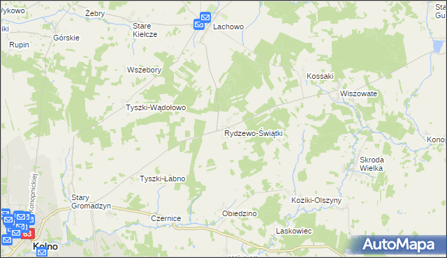 mapa Rydzewo-Świątki, Rydzewo-Świątki na mapie Targeo