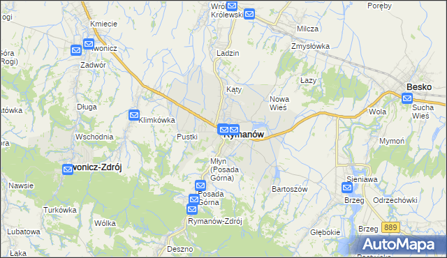 mapa Rymanów, Rymanów na mapie Targeo