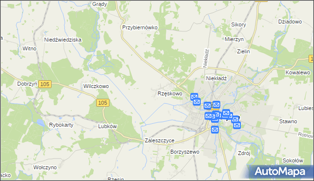 mapa Rzęskowo, Rzęskowo na mapie Targeo
