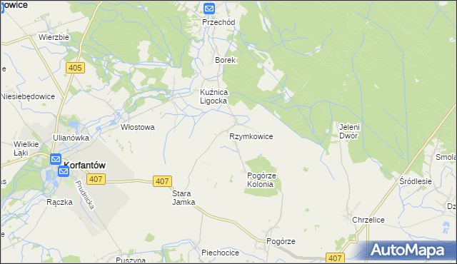 mapa Rzymkowice, Rzymkowice na mapie Targeo