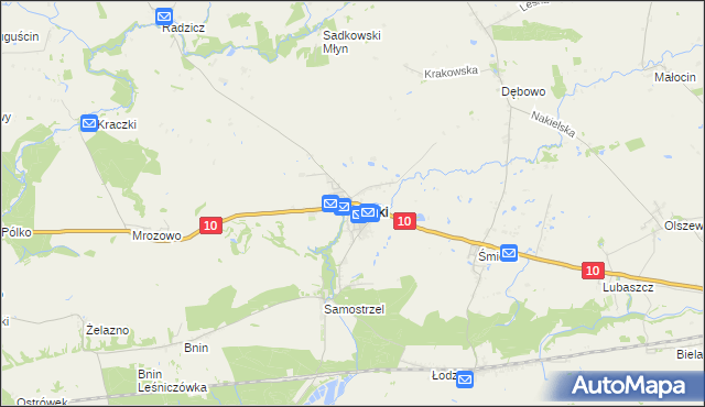 mapa Sadki powiat nakielski, Sadki powiat nakielski na mapie Targeo