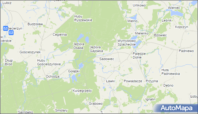 mapa Sadowiec gmina Mogilno, Sadowiec gmina Mogilno na mapie Targeo
