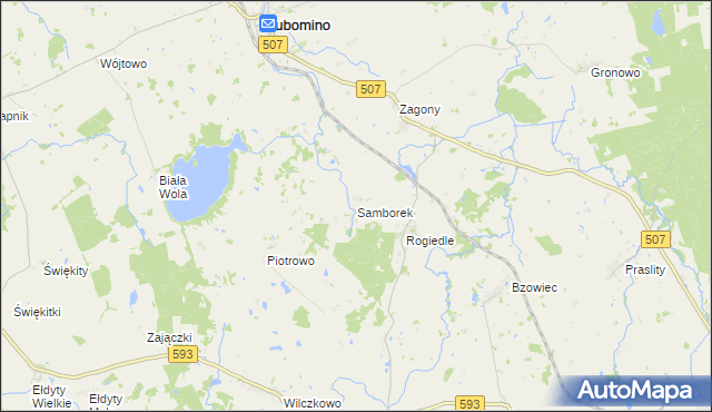 mapa Samborek, Samborek na mapie Targeo