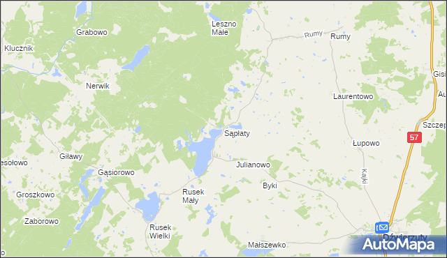 mapa Sąpłaty, Sąpłaty na mapie Targeo