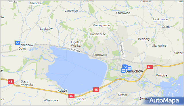 mapa Sarnowice, Sarnowice na mapie Targeo