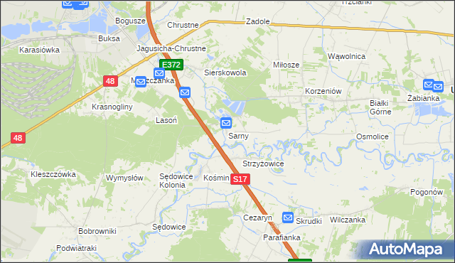mapa Sarny gmina Ułęż, Sarny gmina Ułęż na mapie Targeo