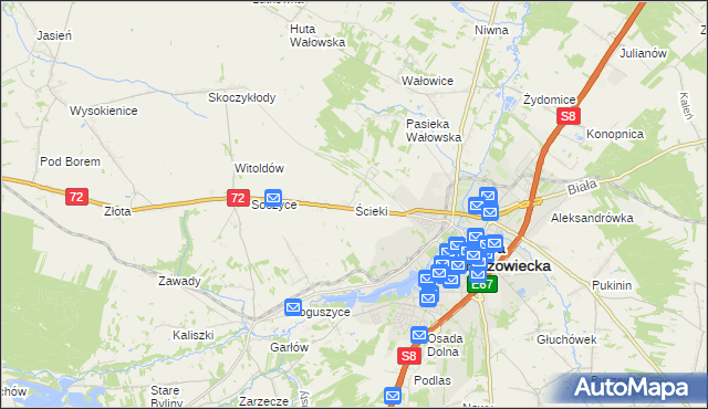 mapa Ścieki, Ścieki na mapie Targeo