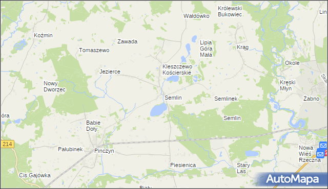 mapa Semlin gmina Zblewo, Semlin gmina Zblewo na mapie Targeo