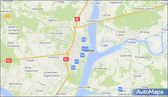 mapa Serock powiat legionowski, Serock powiat legionowski na mapie Targeo