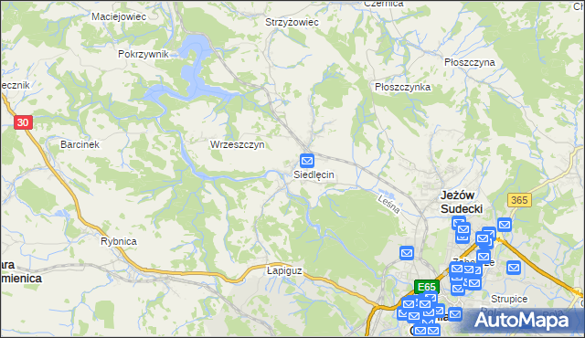 mapa Siedlęcin, Siedlęcin na mapie Targeo