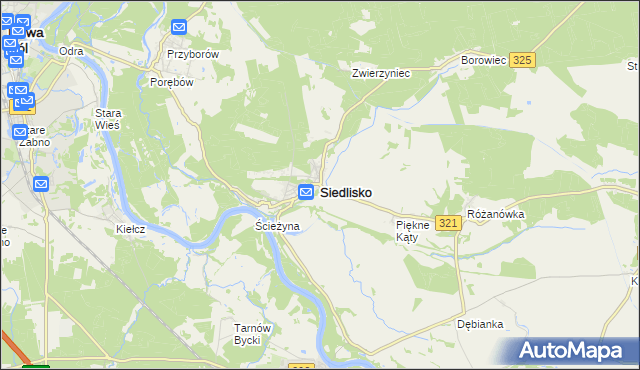 mapa Siedlisko powiat nowosolski, Siedlisko powiat nowosolski na mapie Targeo