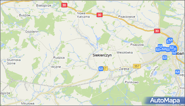 mapa Siekierczyn, Siekierczyn na mapie Targeo