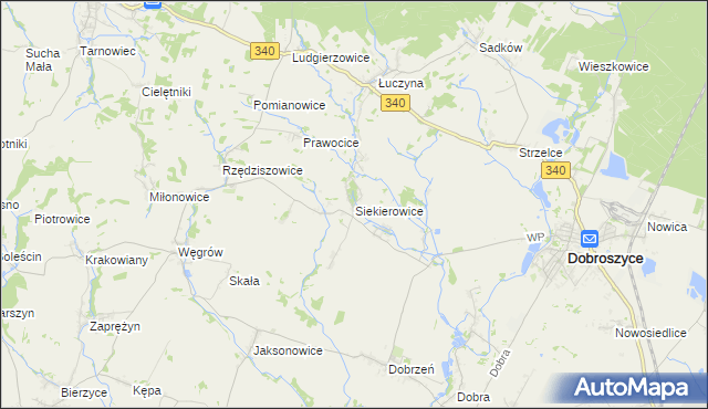 mapa Siekierowice, Siekierowice na mapie Targeo