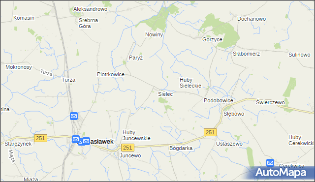 mapa Sielec gmina Żnin, Sielec gmina Żnin na mapie Targeo