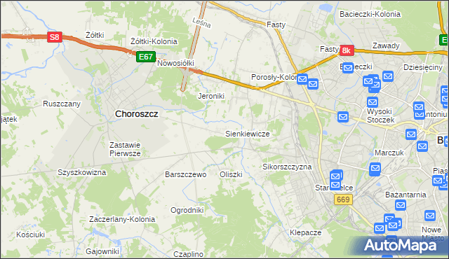 mapa Sienkiewicze, Sienkiewicze na mapie Targeo