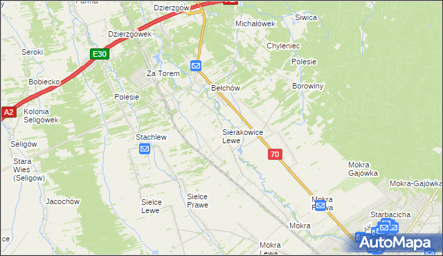 mapa Sierakowice Lewe, Sierakowice Lewe na mapie Targeo